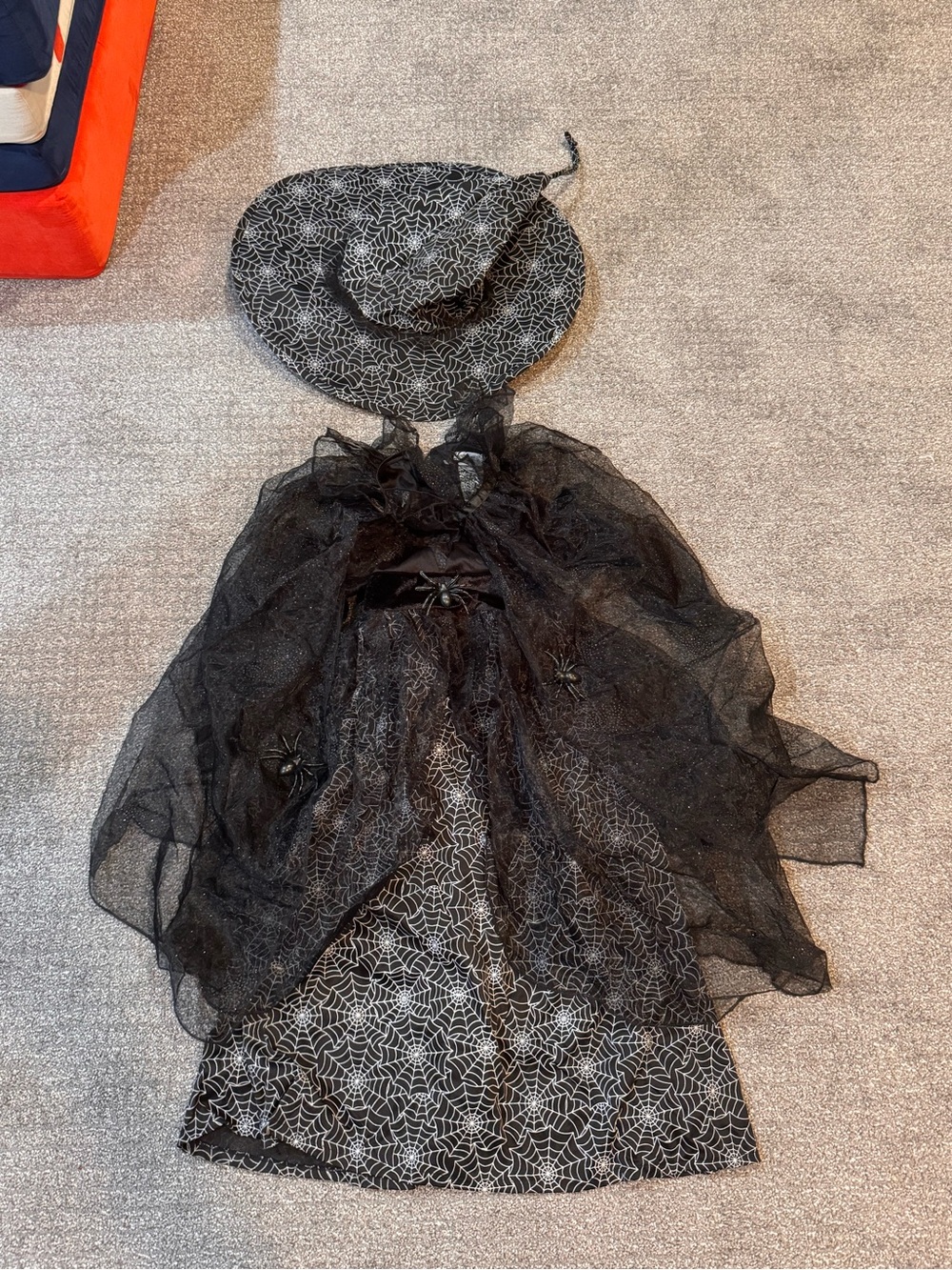 Pottery Barn Kids Black Spiderweb Witch Costume with Hat size 4-6